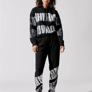 Carbon 38 faded tie dye black jogger set outfit tracksuit hoodie sweatpants